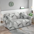 thumbnail image 4 of 1 2 3 4 Seater Printed Gray Sofa Cover Couch Slipcover, Elastic Stretch Armchair / Loveseat / Couch Sectional Sofa Slipcover Furniture with 1 Pillowcase Protector Dog Pet, 4 of 11