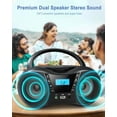 thumbnail image 5 of Prociv CD Player Boombox with FM Radio,Bluetooth 5.1,Clear Sound,LCD Display,USB/AUX Input,AC/Battery Powered,CD/CD-R/CD-RW Compatible,3.5mm Headphone Jack,Sleep Timer for Home,Seniors,Kids Black, 5 of 9