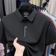thumbnail image 6 of COSFO Black Men Polo Shirts Short Sleeve Work Golf Shirt Casual Pullover Business Slim Fit Collared Tops, 6 of 6