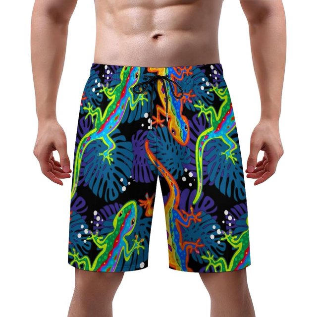 NICKSUN Men's Swim Trunks, Cute Print Quick Dry Summer Board Beach Shorts with Mesh Lining and Pockets