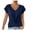 Navy, variant on Womens Summer Tops Cap Sleeve Front Twist Knot V Neck T Shirts Draped Blouses Casual Loose Fit tees (Light Pink, XL)