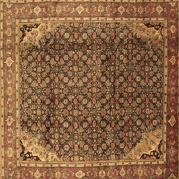 Ahgly Company Indoor Square Persian Brown Traditional Area Rugs, 4' Square