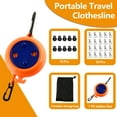 thumbnail image 6 of Remiawy Travel Clothesline,Camping Washing Line,Retractable Travel Laundry Rope with 20 Clothespins and 10 Fixed Buckles for Outdoor Camping Travel Hotel,32.8 ft, 6 of 7