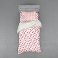 thumbnail image 1 of Ambesonne Fruit Bedding Set 3 Pcs, Raspberries Pattern, Twin XL, Dark Coral Fern Green, 1 of 3