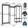 thumbnail image 2 of Clothes Rack, Free Standing Garment Rack for Hang Clothes, Adjustable Clothing Closet with 4 Sturdy Rods & 7 Storage Shelves, 2 of 7