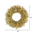 thumbnail image 2 of Vickerman A147737LED 36 in. Gold & Silver Tinsel Wreath with 100 Warm White LED Light, 2 of 2