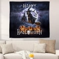 thumbnail image 2 of Happy Halloween Bloodhound Witch Pumpkins Bats Tapestry Dog Lover Wall Hanging Backdrop Home Decor - 13012, 2 of 5