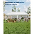 thumbnail image 7 of 10x20Ft Pop Up Canopy Tent, One Push Setup Beach Tent, Outdoor Canopy with 6 Sidewalls & Sandbags, Adjustable Height, Waterproof, Sun Shelter for Events, Camping, Backyard (White), 7 of 7