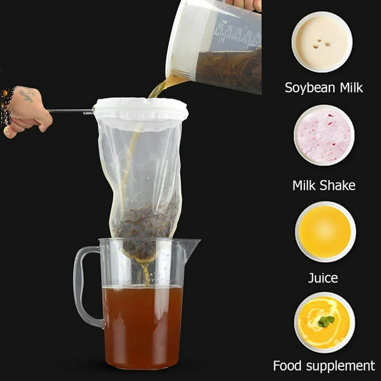 Grusce 3 Pcs Reusable Nut Milk Bags Cheese Cloths for Straining,Ultra Extra Fine Mesh Jelly Juice Honey Food Sieve Strainer for Juicing,Coffee Pulp