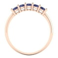 thumbnail image 5 of 0.35 ctw Wedding Band for Women - 14K Rose Gold Simulated Tanzanite Stackable Eternity Ring, 5 of 6