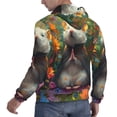 thumbnail image 6 of Honeii Colorful Flower Meditating Hamster Pattern Mens Hoodies Men's Loose Sleeve Sweatshirt,Pullover Hooded Sweatshirt for Men,Essentials Hoodie-Large, 6 of 7