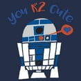 thumbnail image 2 of Men's Star Wars Valentine's Day R2-D2 Too Cute  Graphic Tee Navy Blue Heather Small, 2 of 4