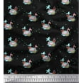 thumbnail image 1 of Soimoi Black Poly Georgette Fabric Girl & Bathtub Summer Designs Printed Fabric 1 Yard 52 Inch Wide, 1 of 3