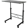 thumbnail image 2 of Small Standing Desk Adjustable Height, Mobile Stand Up Desk with Wheels Computer Rolling Desk, Portable Laptop Writing Desk Home Office Table Removable Steel Side Table 23.62" x 15.75" Black, 2 of 15
