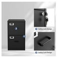 thumbnail image 5 of 2 Drawer File Cabinet with Lock,Black Metal Vertical File Cabinets for A4 Legal/Letter Size, Filing Cabinets for Home Office, Under Desk File Cabinet, Easy Assemble, 5 of 6