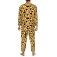 thumbnail image 7 of Salouo Sunflowers 1 Print Button-Front Long Sleeve Pajama Set for Men, Soft 2Pjs Men's Long Sleeve Sleepwear -Large, 7 of 7