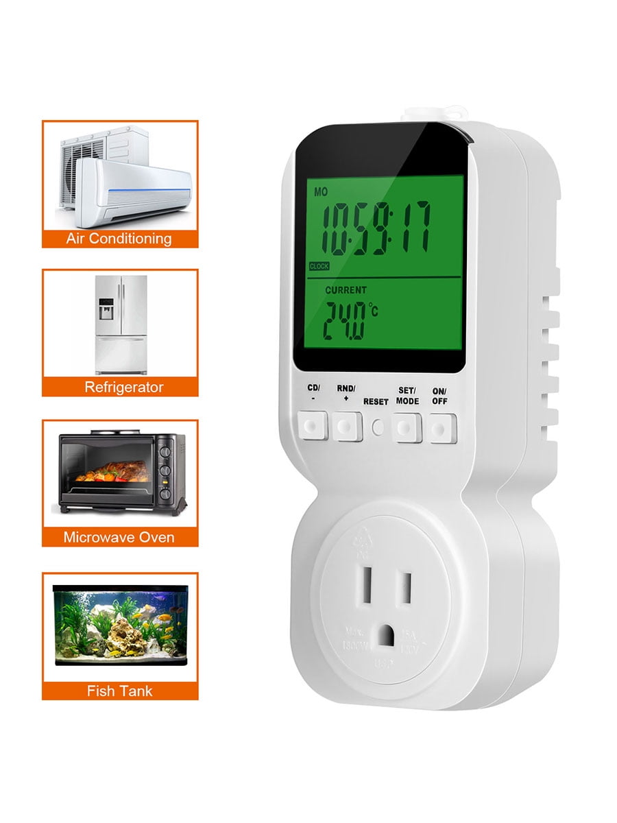Timer Outlet, Electrical Digital Plug Heat Cold Mode,Temperature Probe, Constant... by