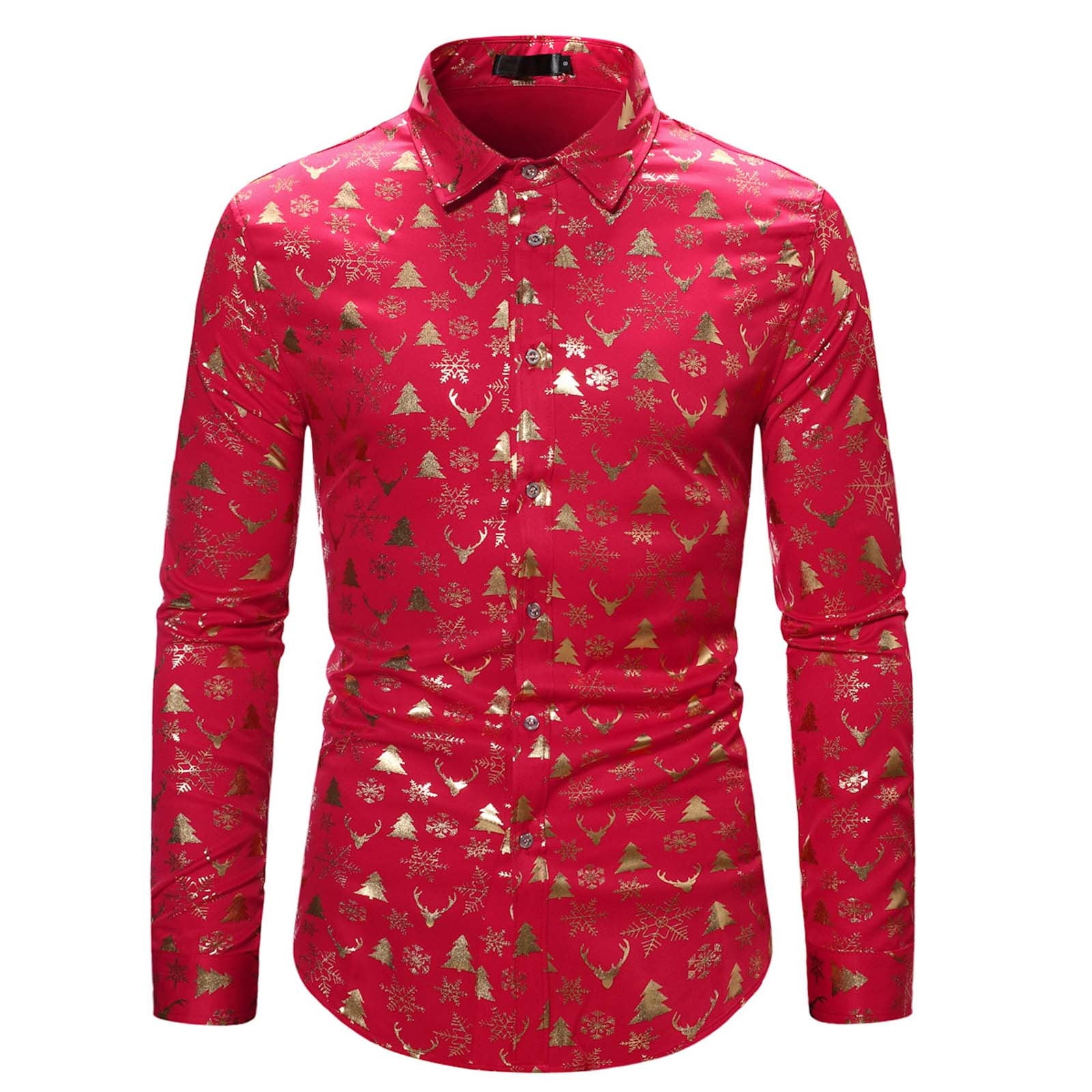 Mens Shirts Clearance Long Sleeve New Trendy Casual Vintage Men s Shirt Snowman Christmas Print Long Sleeve Shirt Top Je Xl Walmart
