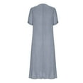thumbnail image 6 of Lmnyox Flowy Maxi Dress for Women Casual Short Sleeve V Neck Long Dress Summer Loose Vacation Dress, 6 of 6