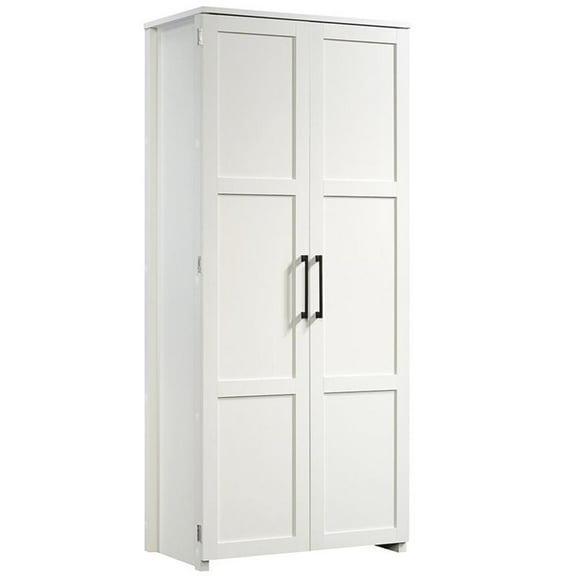 Pemberly Row Traditional 30" W Pantry Storage Cabinet with 2 Doors in White