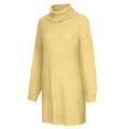 thumbnail image 4 of Puntoco suéter moda mujer sólido manga larga suéter vestido cuello alto suéter vestido jersey liquidación de Navidad Puntoco Puntoco-1113, 4 of 8