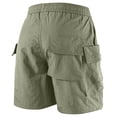 thumbnail image 6 of Men's Casual Sports Shorts with Elastic Waistband Zipper Pocket Joggers Sweatpants, Straight Leg Lightweight Quick Dry Breathable, for Gym Workout Running Daily Wear | AKLJWH,Army Green L, 6 of 9