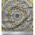 thumbnail image 1 of Soimoi Satin Silk Fabric Moroccan & Mandala Kaleidoscope Print Sewing Fabric Yard 42 Inch Wide, 1 of 1