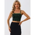 thumbnail image 4 of Disfraz de navidad Camisola de terciopelo con tirantes finos y lentejuelas brillantes para mujer Verde Oscuro XS, 4 of 6