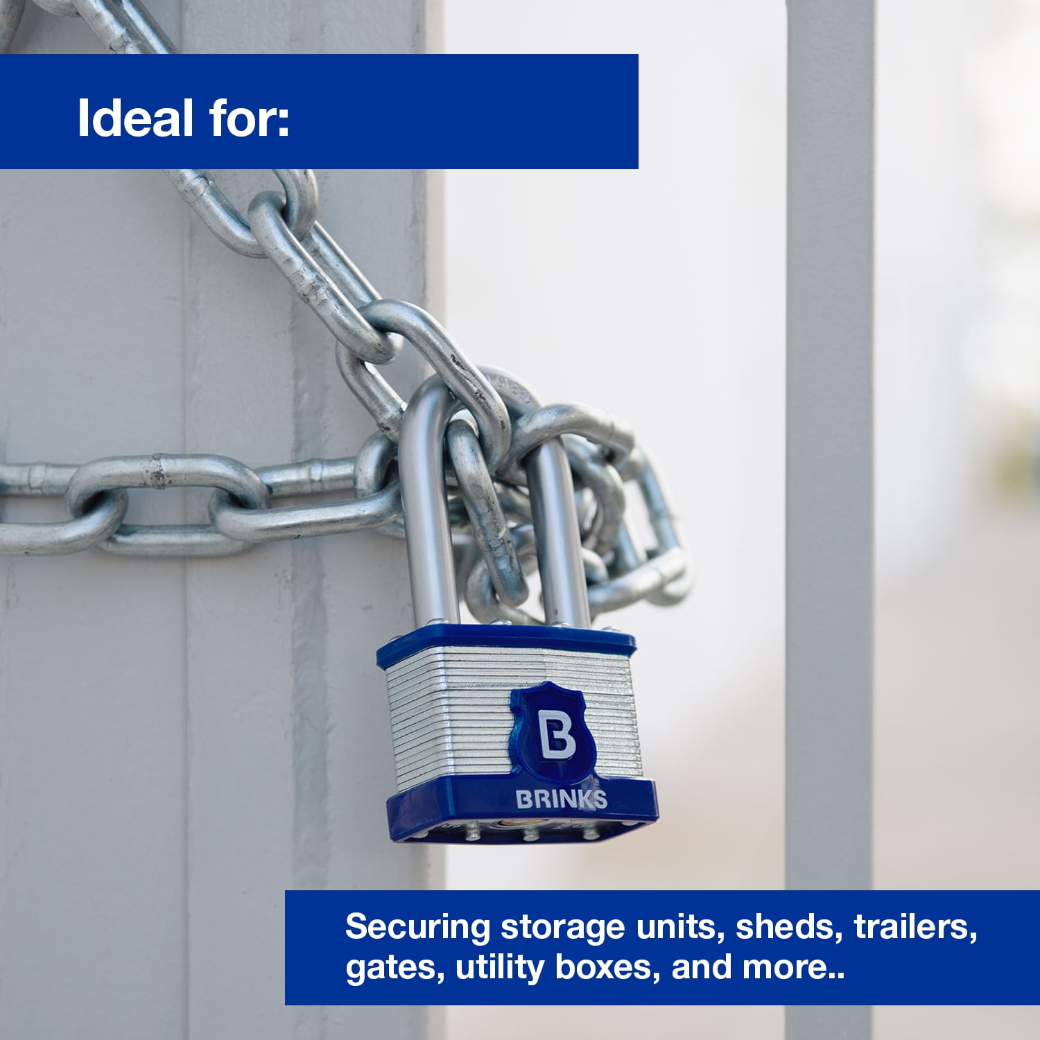 (2 pack) Brinks 50mm Laminated Steel Padlock with 2in Boron Shackle
