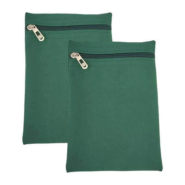 2 piezas de bolsillo cosido con cremallera, billetera pequeña invisible, ligera, para almacenamiento móvil Verde