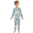 thumbnail image 6 of FORMRS Long Sleeve Top and Pants Pajama Set for Niños 2-Piece Sleepwear, Sizes 18M-8Y, Vibrant Hydrangeas Pattern, 6 of 6