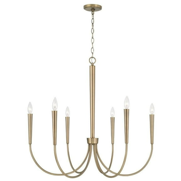 6 Light Chandelier in Modern Style-30.75 inches Tall and 33 inches Wide-Aged Brass Finish Bailey Street Home 309-Bel-4652966