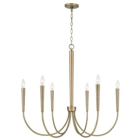 

6 Light Chandelier in Modern Style-30.75 inches Tall and 33 inches Wide-Aged Brass Finish Bailey Street Home 309-Bel-4652966