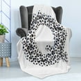 thumbnail image 4 of Letter Q Soft Flannel Fleece Blanket, Letter with Footballs Alphabet Arrangement Abstract Creative Design Monotone, Cozy Plush for Indoor and Outdoor Use, 60" x 80", Black and White, by Ambesonne, 4 of 5