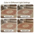 thumbnail image 7 of ODIKA 8'x10' Washable Area Rug Vintage Inspired Medallion With Floral Scroll And Border Boho Flowing Dynamic for Dining Room, Large Office, Lounge, Non-Slip Chair-Friendly Mat, 7 of 7