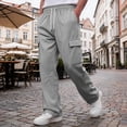 thumbnail image 5 of Sweat Pants for Mens Lounge Casual Joggers Workout Flared Loose Fit Gym Wide Leg Solid Oversized Relaxed Fit, 5 of 7