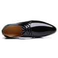 thumbnail image 3 of Santimon Mens Dress Shoes Leather Lace Up Pointed Toe Oxford Shoes Casual Formal Business Shoes Black 9.5 US, 3 of 8