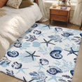 thumbnail image 5 of Summer Marine Life Washable Area Rugs 2.7'x5', Ocean Watercolor Sea Conch Starfish Shell Coastal Low Pile Throw Living Room Rug Non-Slip Sturdy Edge Binding Carpet for Indoor Entryway Bedside Kitchen, 5 of 9