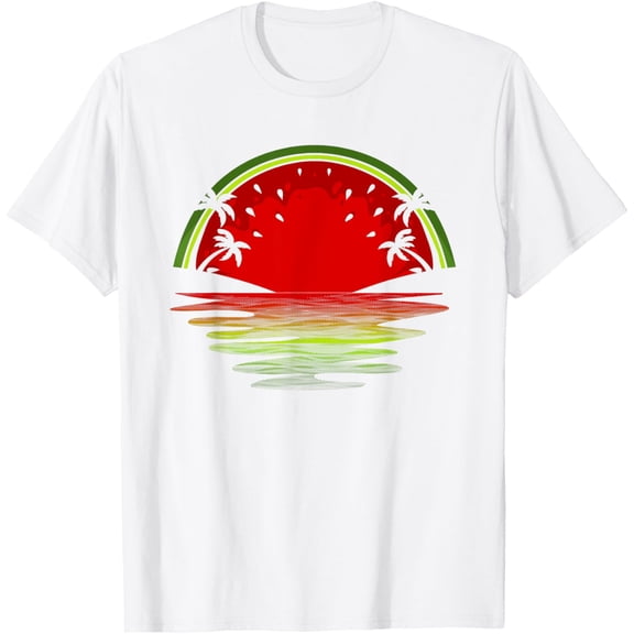 Exquisite and comfortable-Cool Watermelon For Men Women Tropical Sunset Fruit Summer T-Shirt