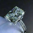 thumbnail image 3 of Radiant Lab Created Diamond Engagement Ring 3.50 Ct 14K White Gold Plated Wedding Gift For Women's, 3 of 4