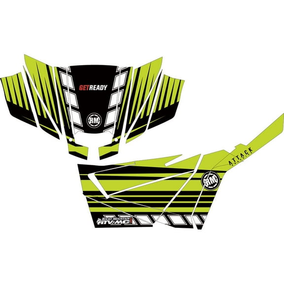 Attack Graphics Brute Complete UTV Graphics Kit Green/Black/White for Textron Wildcat XX 2018