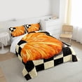 thumbnail image 4 of Homewish Cartoon Croissant Lover Bedding Comforter Set, Black Wheat Plaid Twin Comforter Sets, Teens Kids Boys Girls Reversible Bedding Set, Super Cozy Room Decor, 2pcs, 4 of 9