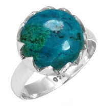 Natural Chrysocolla Women Jewelry 925 Sterling Silver Ring