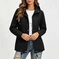 thumbnail image 5 of Winter Hooded Jackets for Women Waterproof Plus Size Long Sleeve Solid Color Lightweight Windproof Rain Jacket with Pockets for Hiking Travel Sport, 5 of 7