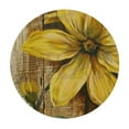 thumbnail image 4 of HAOXIT Round Tablecloth Yellow Wooden Board Circle Table Cover Flower Table Cloth Washable for Dining Kitchen Cabin Farmhouse Decor 38-42, 4 of 8