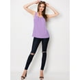 thumbnail image 4 of Made by Johnny Women's Casual Loose Fit Sleeveless Pleated Scoop Neck Tank Top L LILAC, 4 of 4