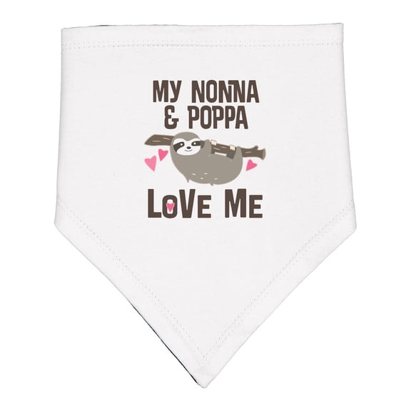 Inktastic Nonna and Poppa Granddaughter Sloth Baby Bandana Bib