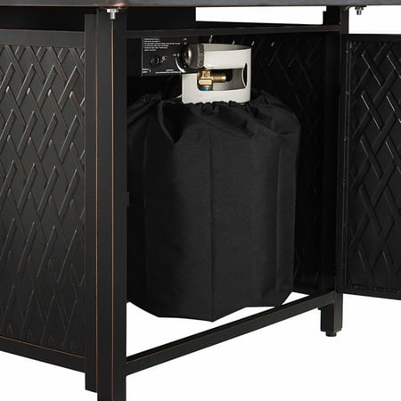 Fire Sense - Cartney Square Aluminum LPG Fire Pit - Antique Bronze