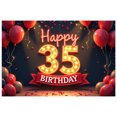 thumbnail image 3 of Yatrandify Red Balloons Happy Birthday Banner LED Lights Celebration Banner Birthday Backdrop Party Decoration for Milestone Celebration Indoor Event Photo Prop, 3 of 7