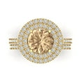 thumbnail image 2 of 2.68 ct Brilliant Round Cut Yellow Moissanite 14K Yellow Gold Halo Solitaire with Accents Engagement Bridal Wedding Ring Band Set size 4, 2 of 7